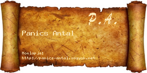 Panics Antal névjegykártya
